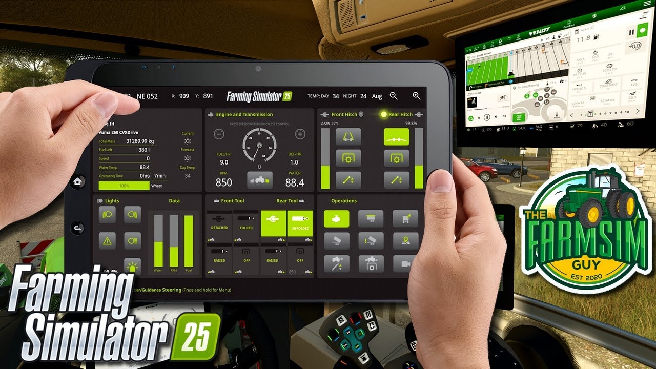 🔥Farming Simulator 25 - 💻Dotykowe sterowanie, tablet i telefon SIM Dashboard by @The FarmSim Guy #FS25