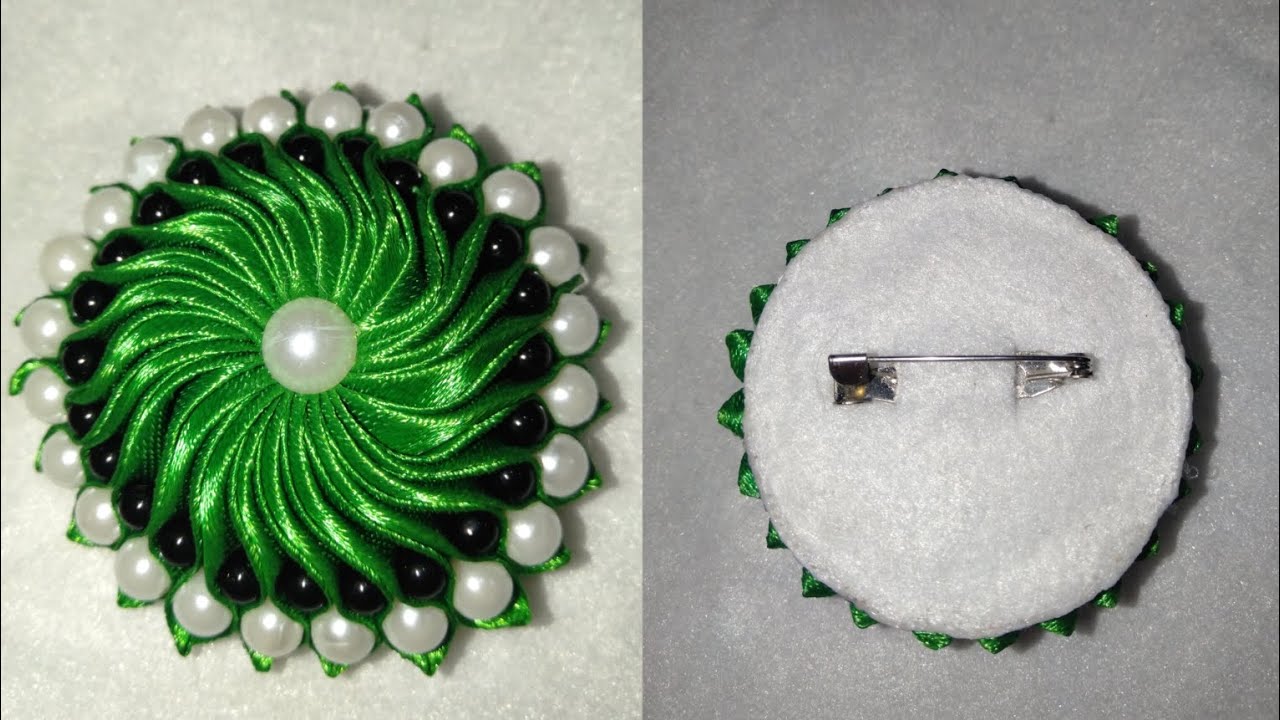 DIY,, part 1 . Bros ubur-ubur dari pita satin~bros Kanzashi