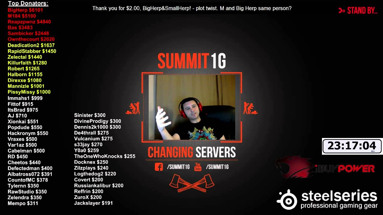Summit1G (Twitch.tv) | Donation Battle for first place - Over $20k Donated