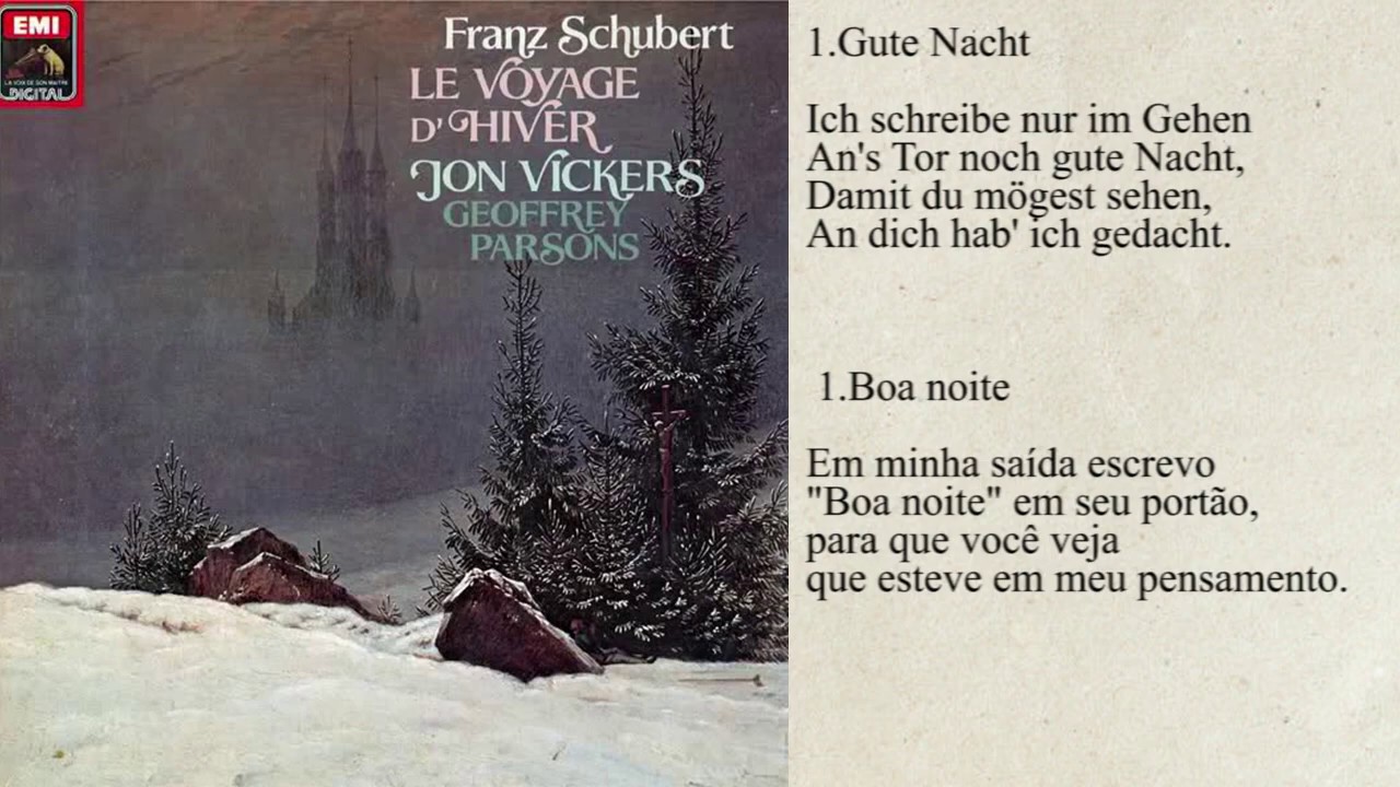 Winterreise (Jon Vickers, tenor & Geoffrey Parsons, piano) — Franz Schubert —  1984 - Legendado
