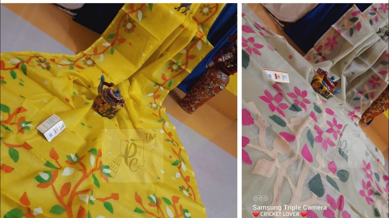 Pure Resham Muslin Jamdani Saree with silk mark | Party wear Sarees | Classy sarees