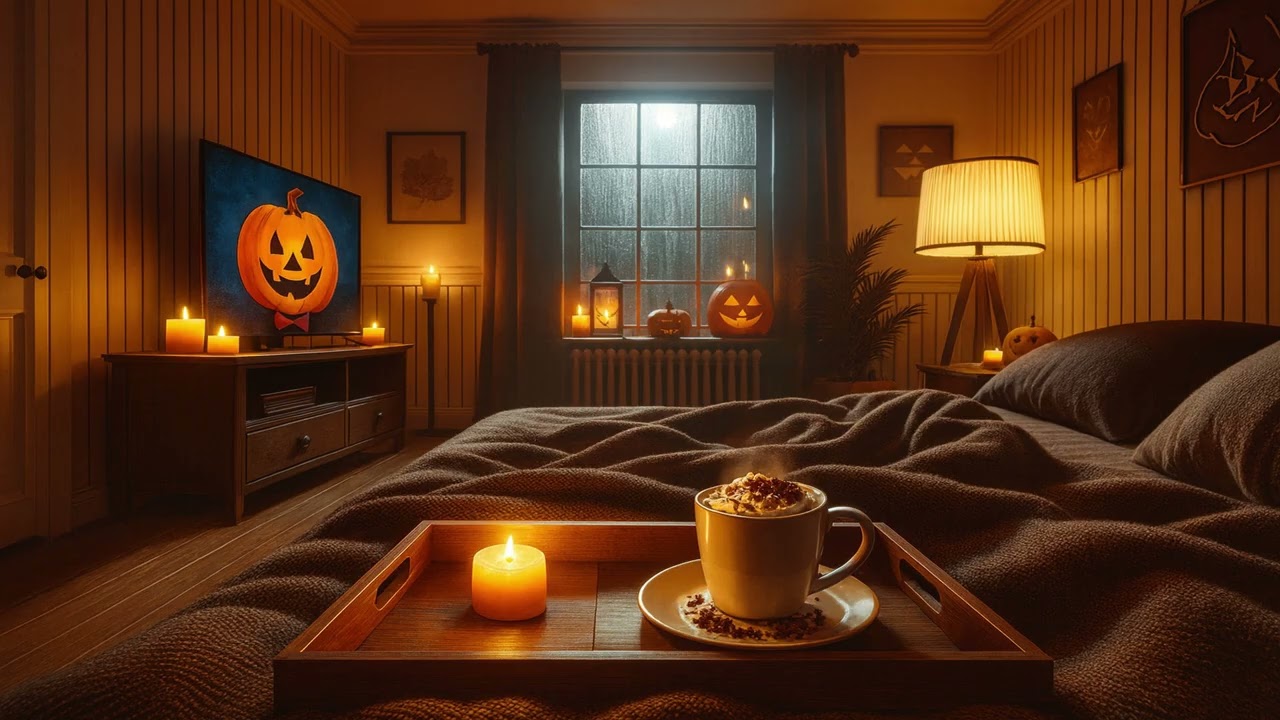 Hot Chocolate and Film 🧣  Autumnal Halloween Ambient for Cozy Evenings in Blanket 🧣