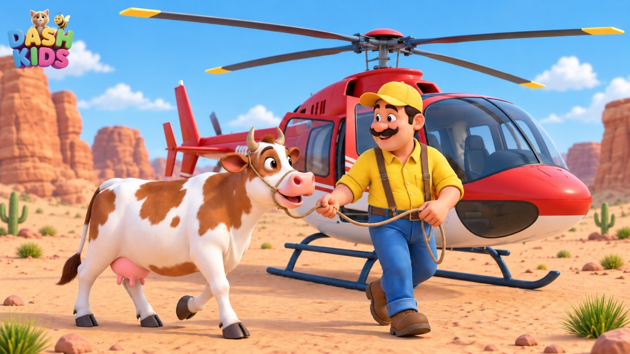 Old MacDonald&rsquo;s farm | Lost Cow Rescue Adventure 🚁🐄 | A Fun Farm Story for Kids | Kids song
