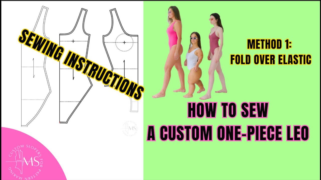 How to sew the one piece swimsuit pattern: Fold Over Elastic Method (Bonus: Projector Sewing Tips!)