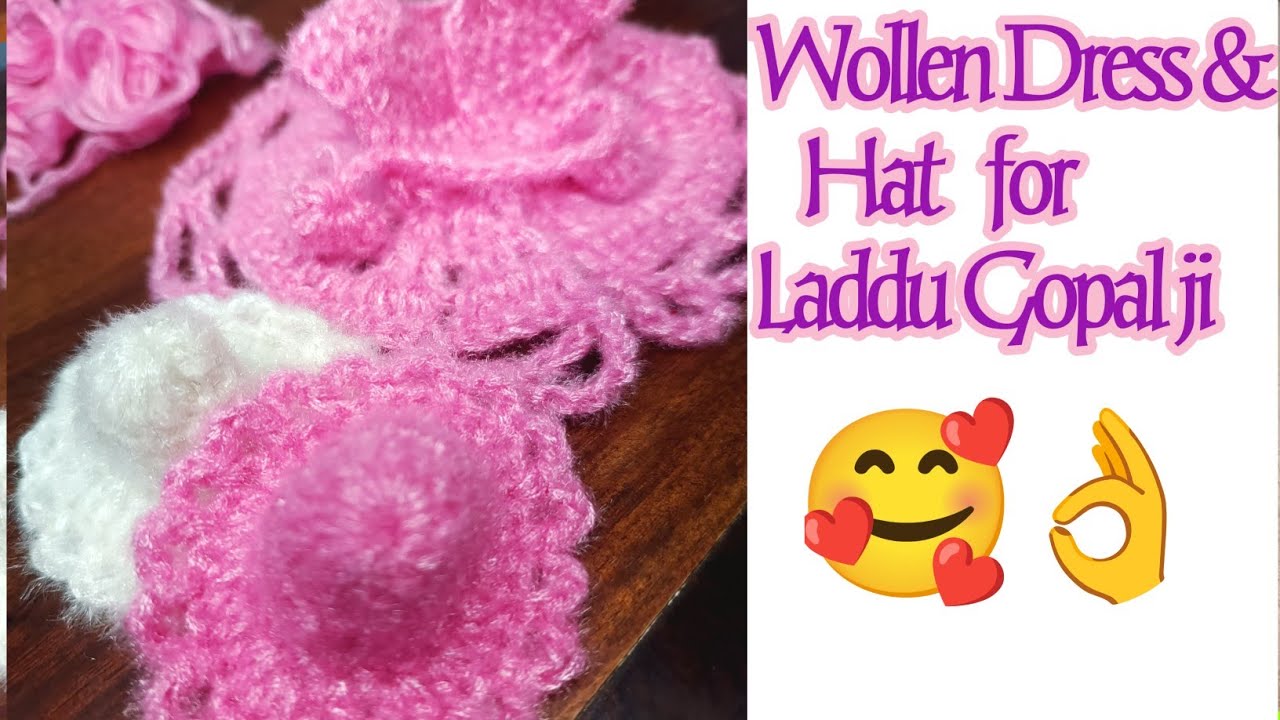 Knitting Live Vlog ❤️💯🥰👍🤝 (2,3 no. Laddu Gopal Ji ki woollen crochet Dress & Hat )2nd day.😇 