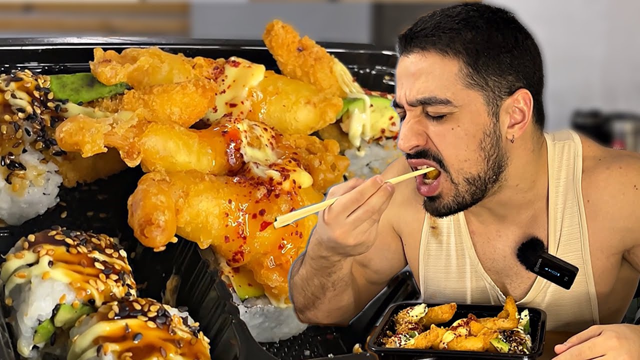 Crispy Sushi Box 🍣 (Shrimp, Dynamite & Teriyaki Katsu) | No Talk, Just Food | Muscle Eat