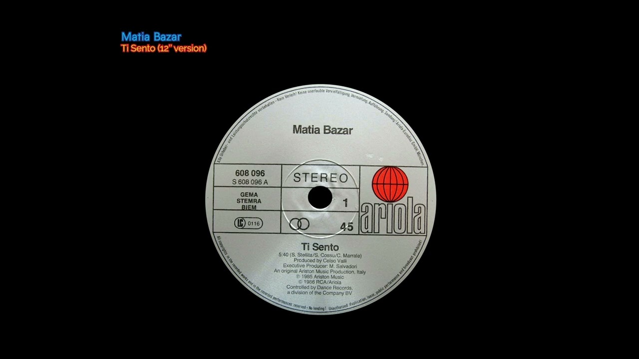Matia Bazar - Ti Sento (12'' version)