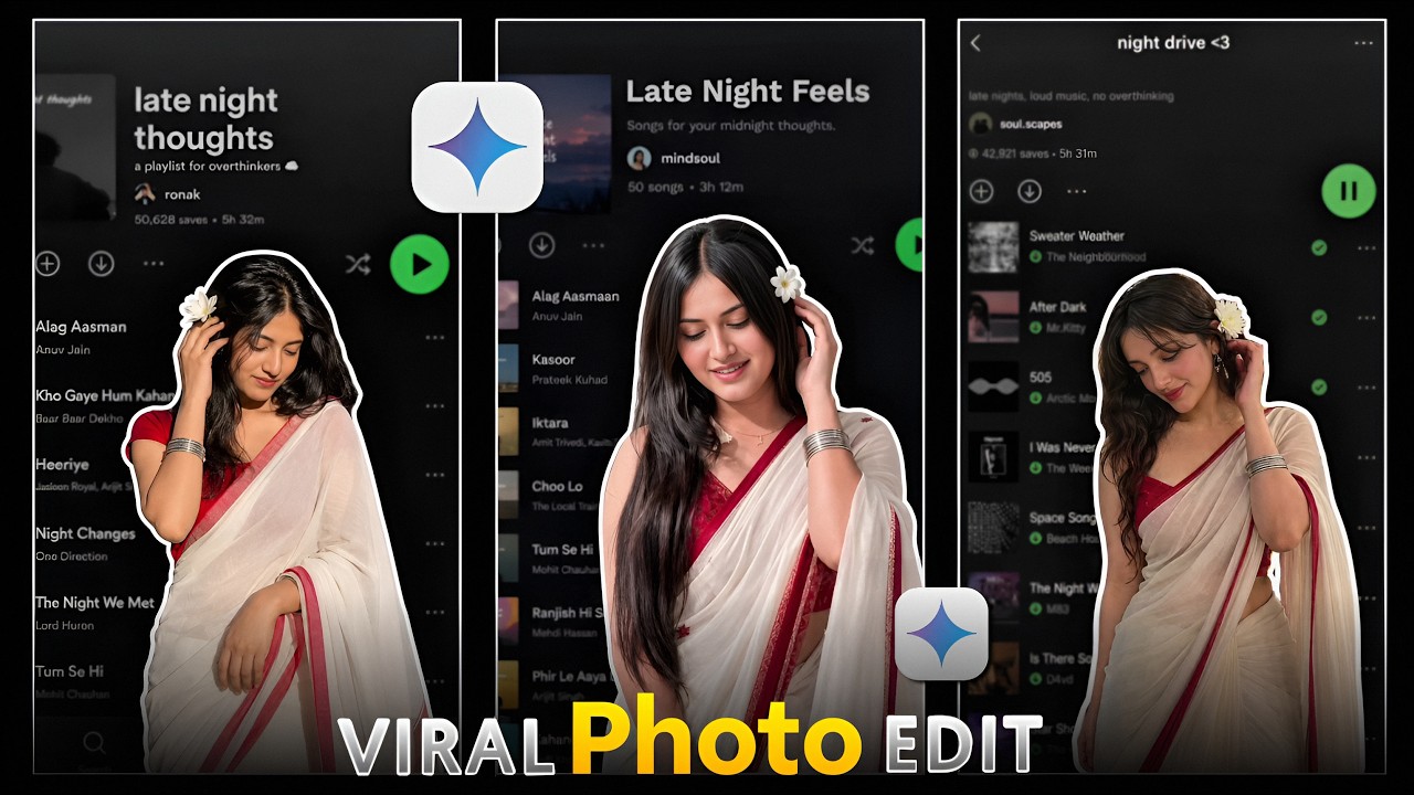 Spotify Photo Editing Tutorial Instagram Trending AI Photo Editing 2026 | Viral Mobile Editing