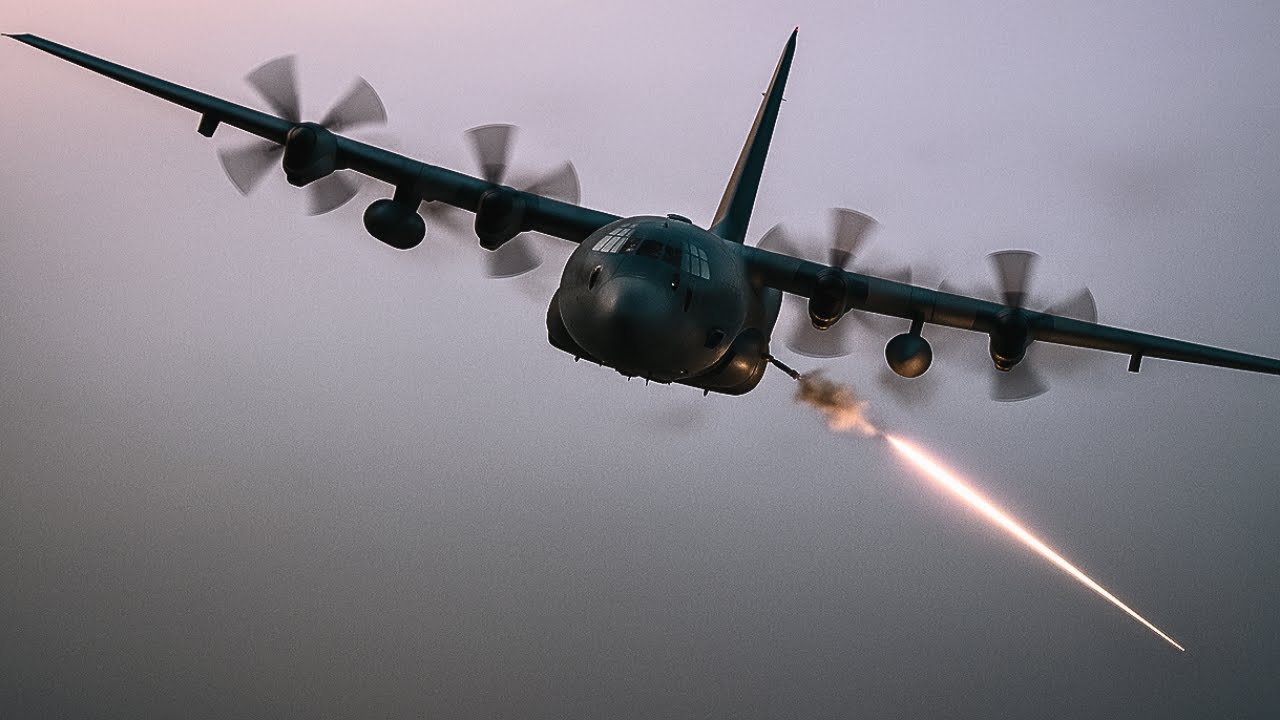 ¡AC-130 en Acción: Abriendo Fuego con Todos sus Cañones! Ejercicio Aéreo de Combate