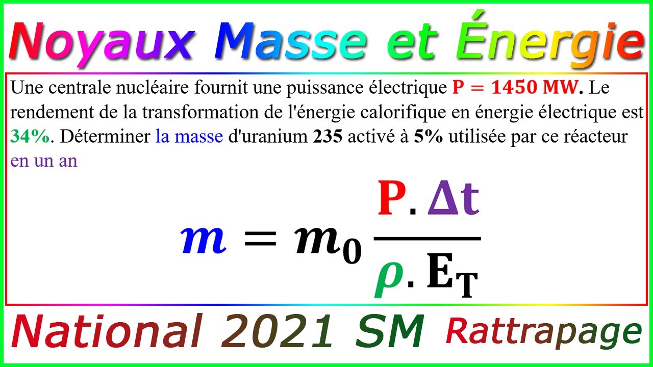 Noyaux Masse et Énergie - Fission Nucléaire - Examen National 2021 SM - [Exercice 4]