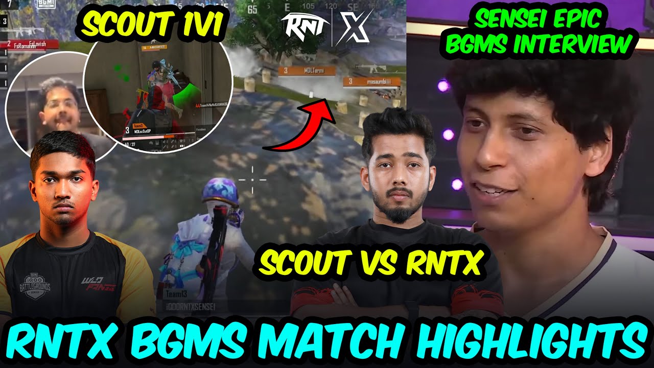 Sensei Epic Interview🔥 Scout vs RNTX🥵 SouL Joker 1v4 GodL | Team Xspark BGMS Lan Match Highlights