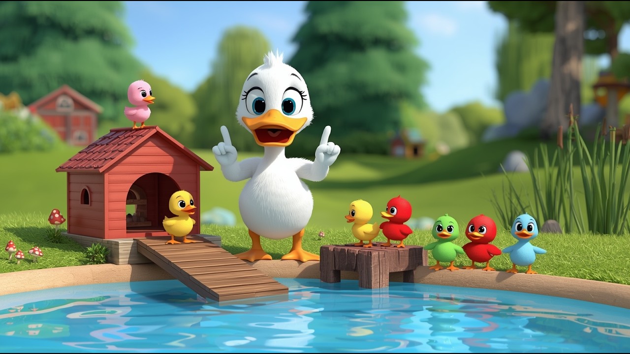 Five Little Ducks Went Out to Play 🦆 | Fun Kids Nursery Rhyme