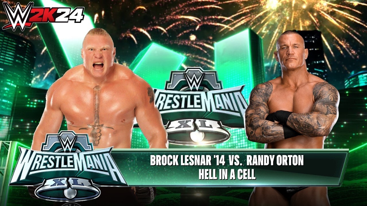 WWE 2k24 - Brock Lesnar '14 vs Randy Orton: Hell in a Cell Match at Wrestlemania XL 