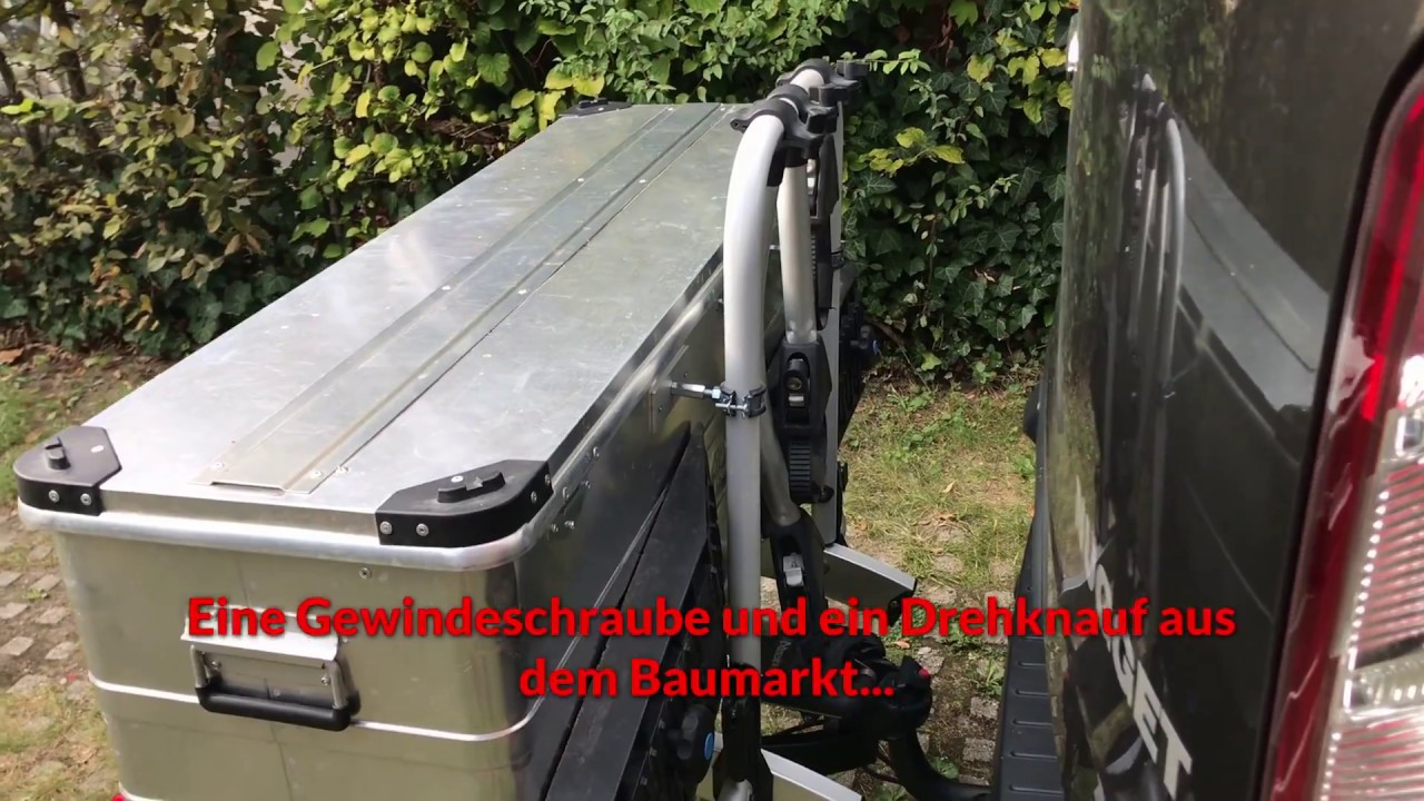 #Auffahrkeile Halterung an #Alubox auf #Fahrradträger Ford Nugget