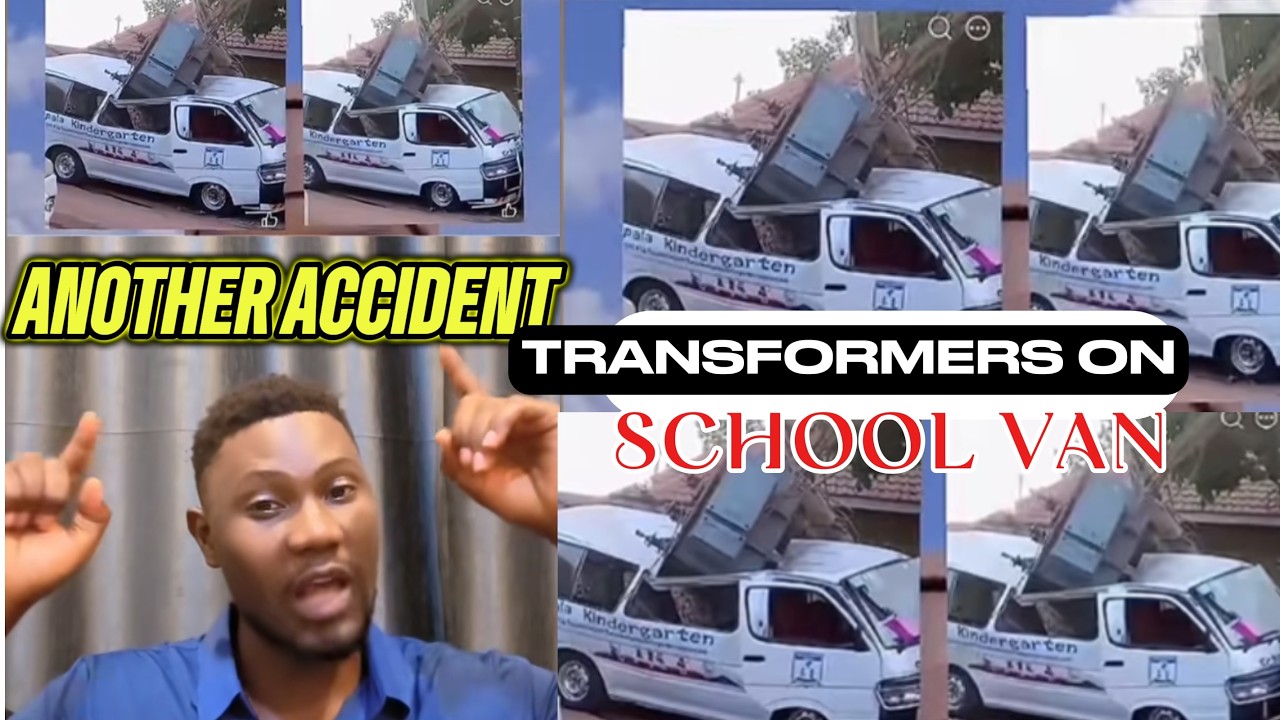 CAR ACCIDENT/TRANSFORMER FELL ON A SCHOOL VAN
