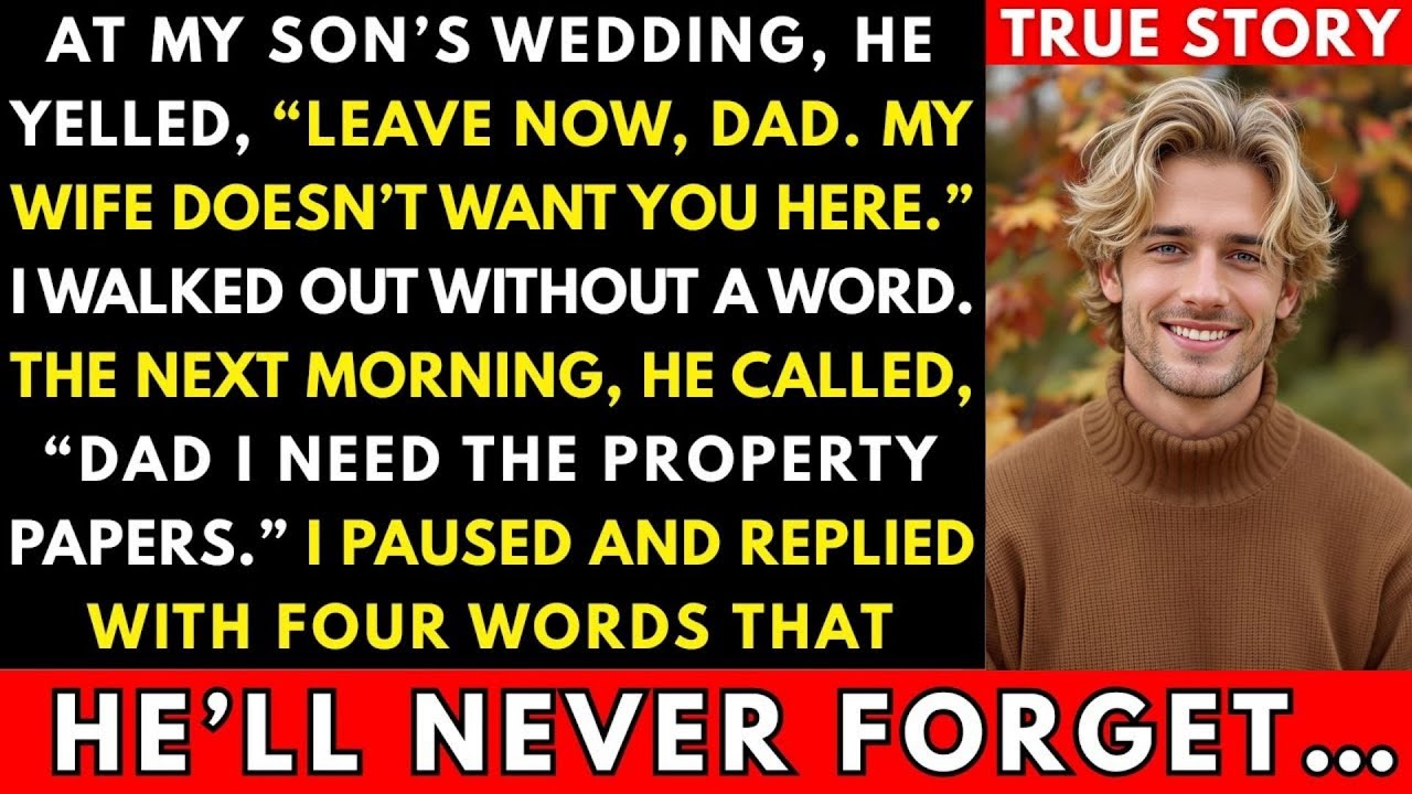 My Son Kicked Me Out of His Wedding —  The Next Morning, He Asked for My Property Rights.True Story