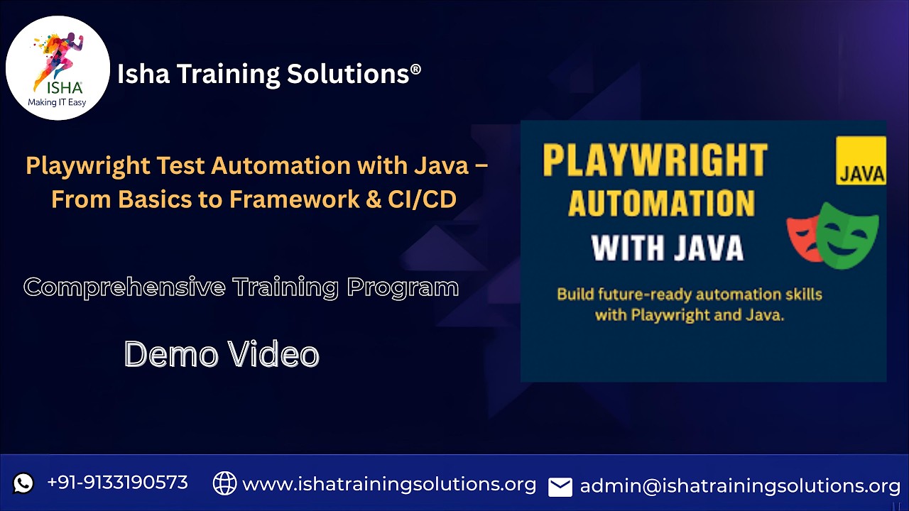 Playwright with Java Demo Session on 18th Feb 2026. Pls call/WhatsApp us +91-9133190573 to enroll