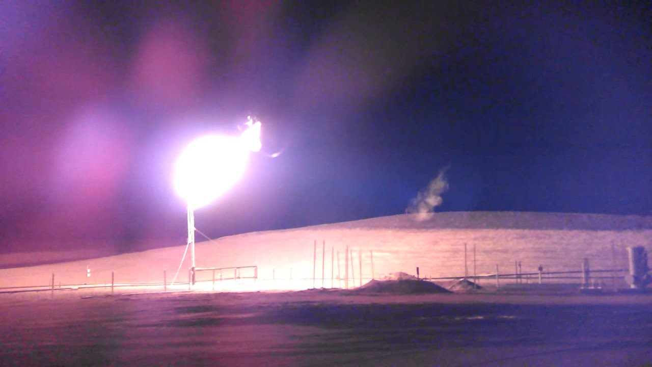 Flare at oil well
