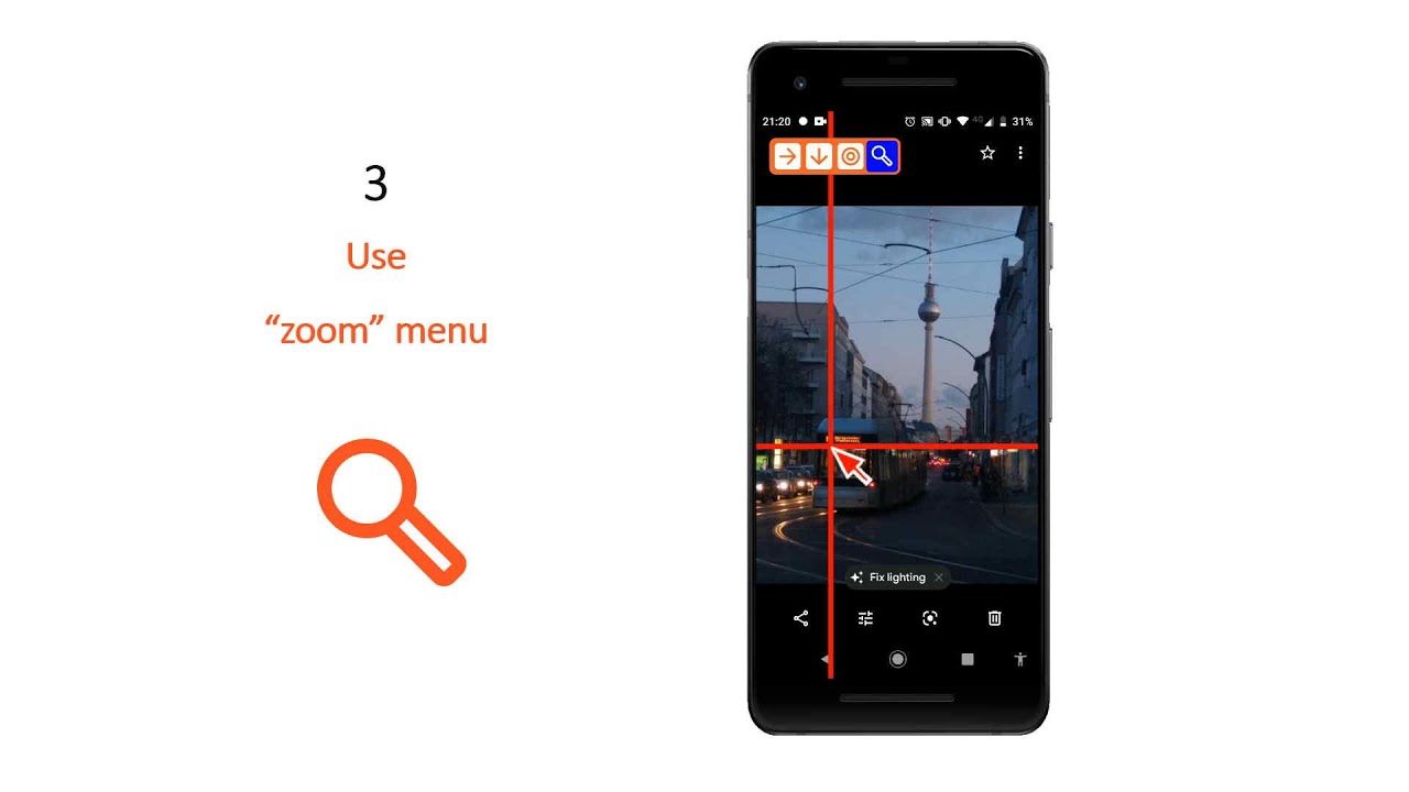 Magnifying glass with Mouse4all