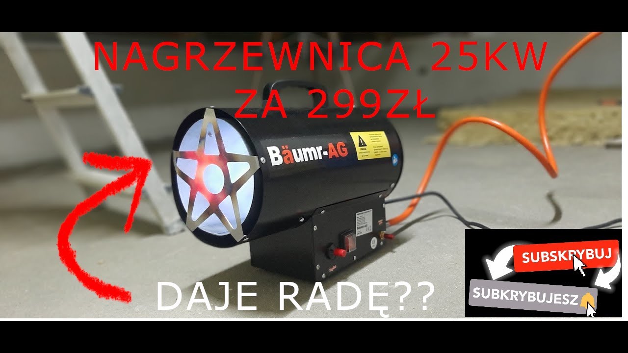 NAGRZEWNICA GAZOWA Z ALLEGRO ZA 300zł  BAUMAR-AG 25KW OGRZEWANIE DOMU PODCZAS BUDOWY