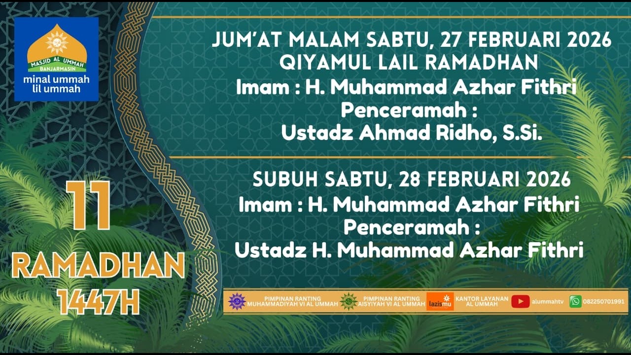 🔴LIVE | Kajian Subuh 11 Ramadhan 1447H | Ustadz H. Muhammad Azhar Fithri |