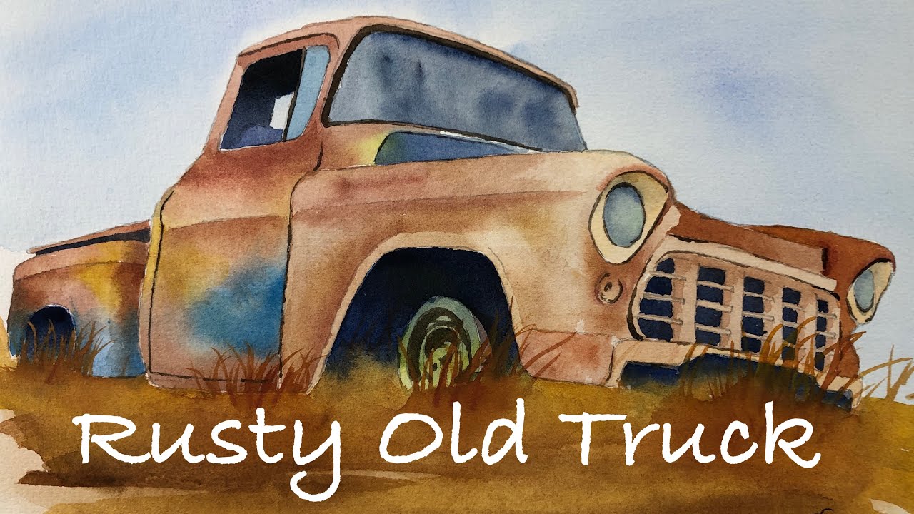 How to Paint a Rusy Old Truck on Watercolor Tutorial Watercolour