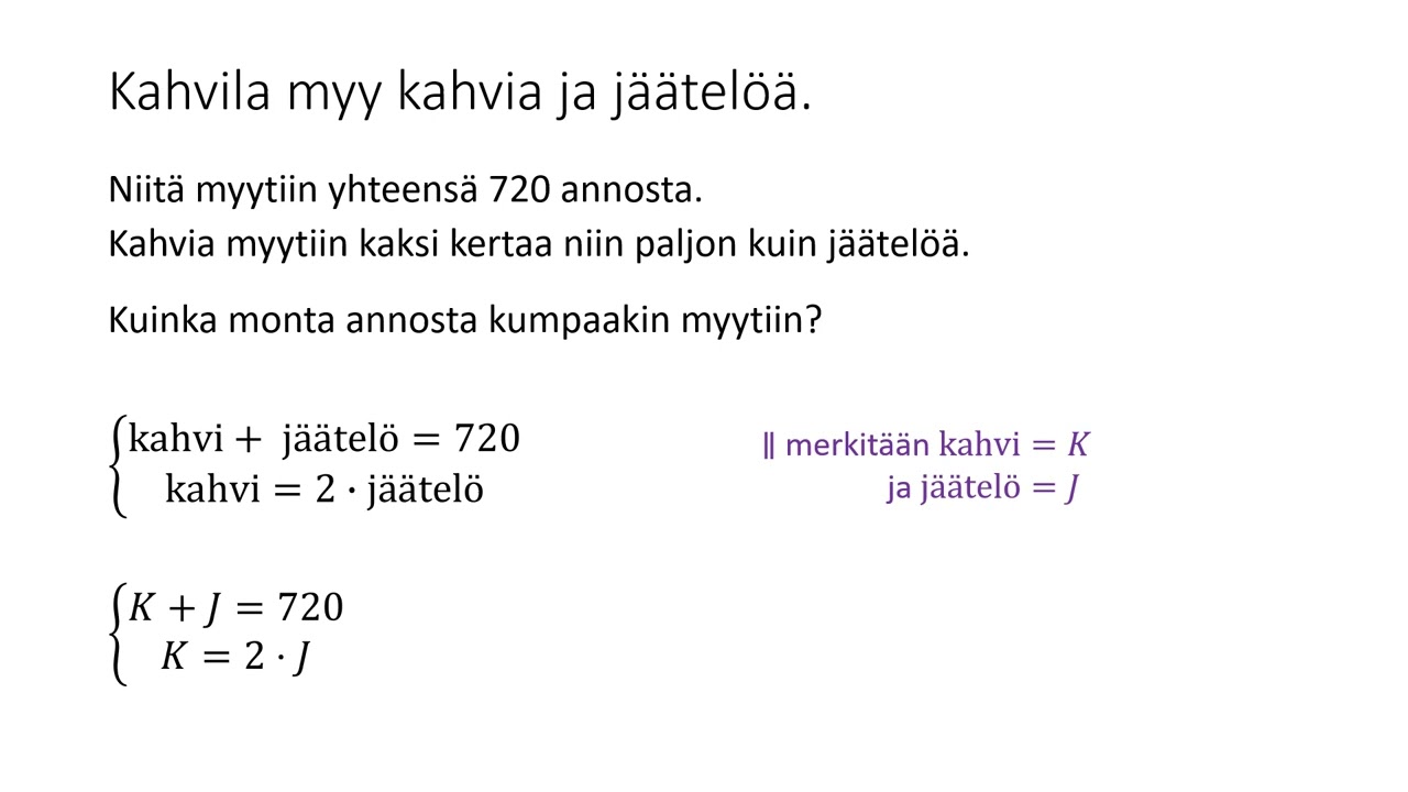 Yhtälöparin sovelluksia