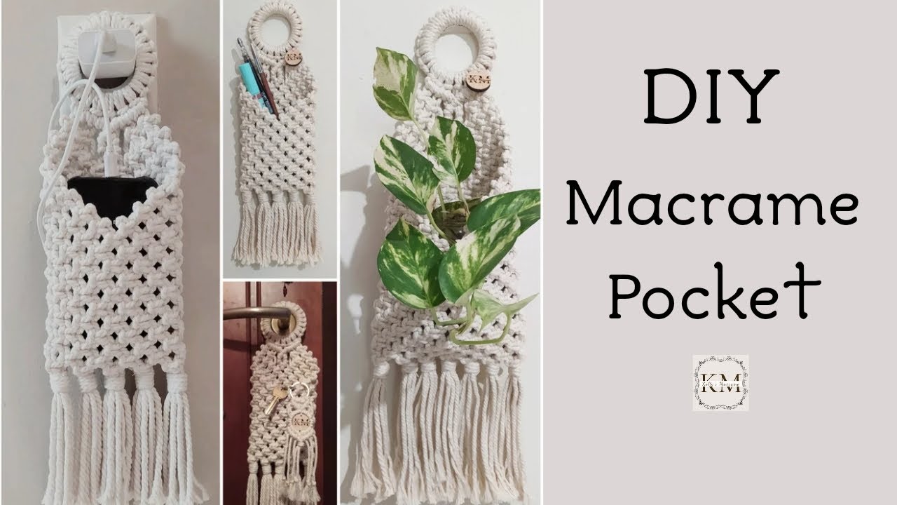 How to make a Multi-Functional Macrame Pocket Wall Hanging - DIY Tutorial