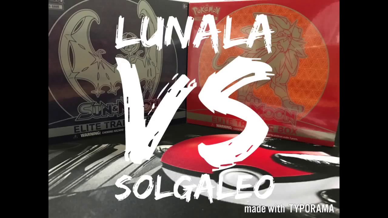 Pokemon Sun and Moon Lunala VS Solgaleo Elite Trainer Box