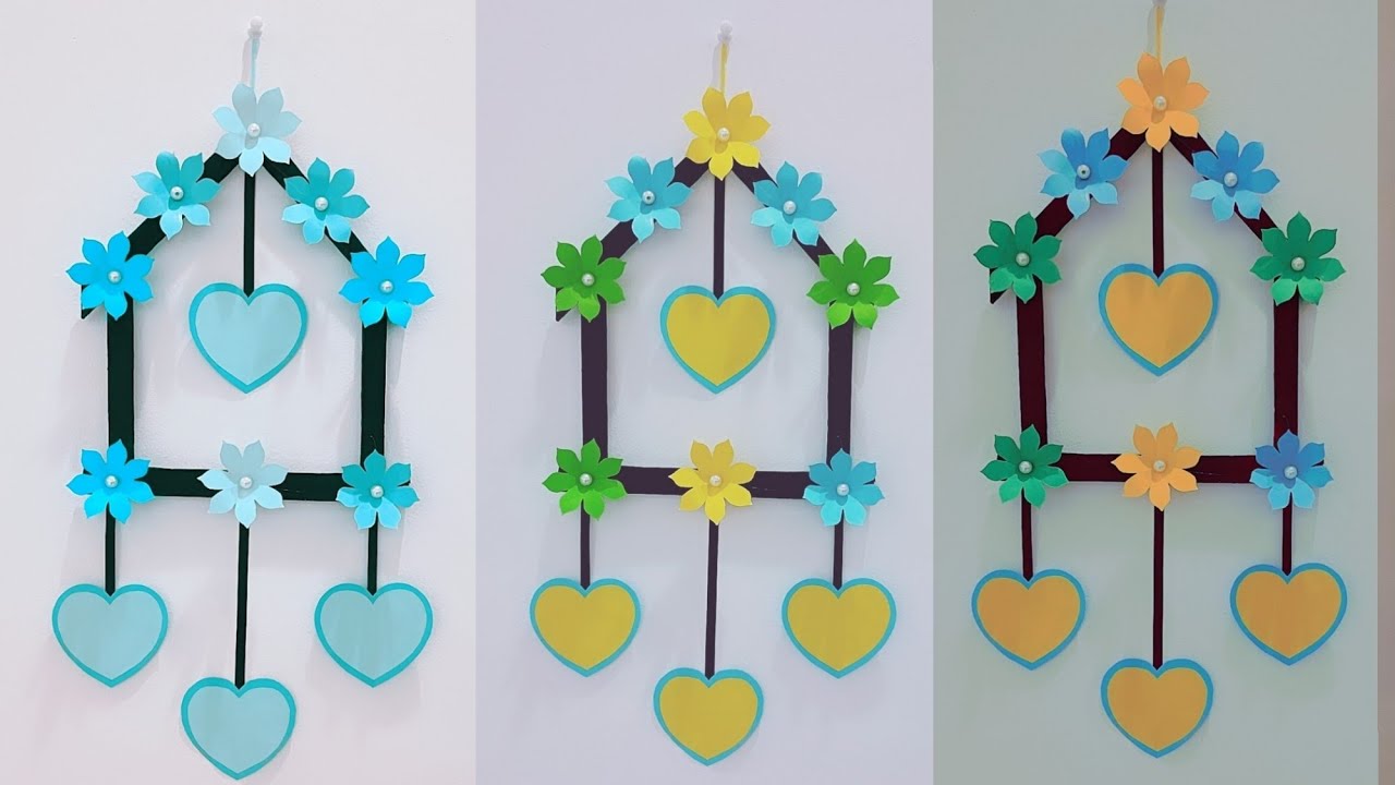 Wall Hanging Paper Flowers design ideas / Wall Hanging Paper Flowers Craft Ideas/ Diy Paper Craft 
