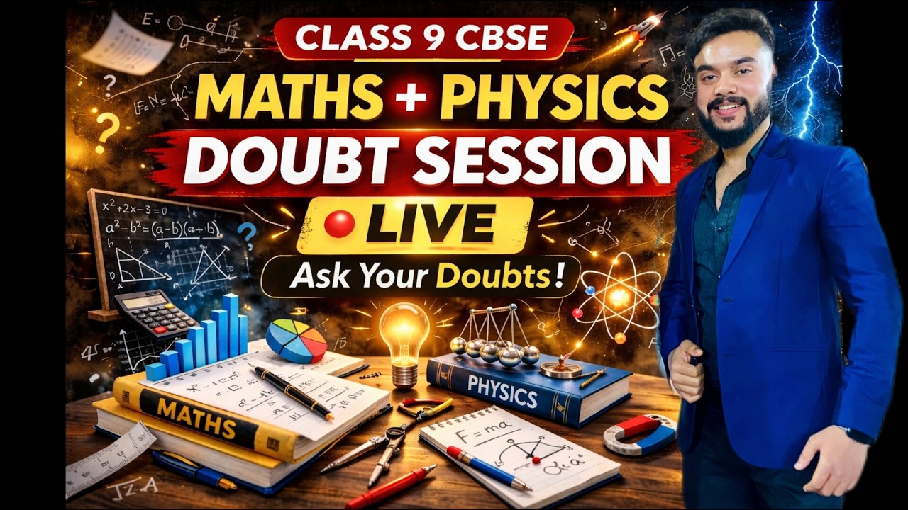 “Class 9 CBSE Maths + Physics LIVE 🔴 | Ask Your Doubts | Doubt Session”