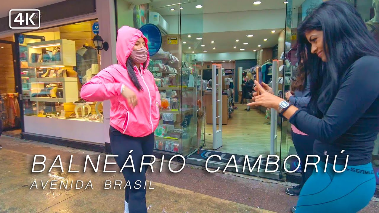 Walking in the Rain Balneário Camboriú: Avenida Brasil  🇧🇷 | Southern Brazil, Brazil | 4K 2022