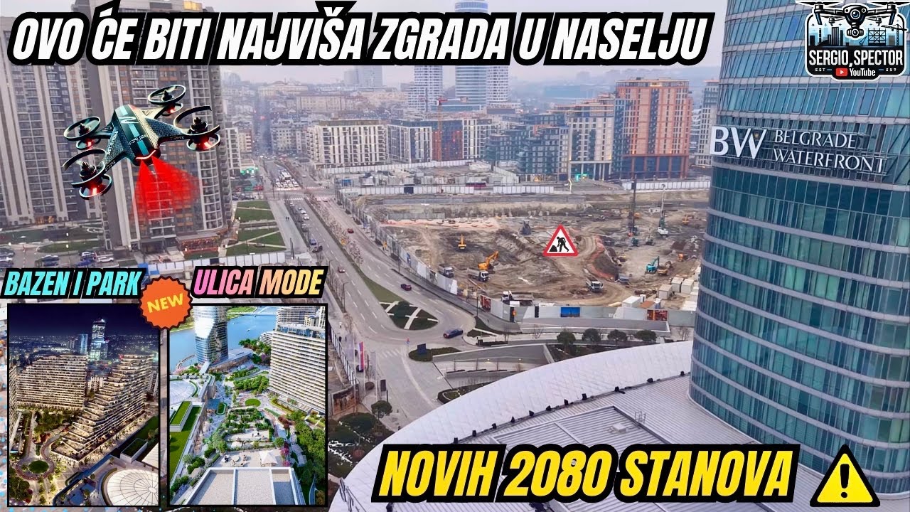 Novih 2080 stanova u Beogradu na vodi, Novi Kvart kod Gazele, Ulica Mode i Luksuza, Promenada radovi