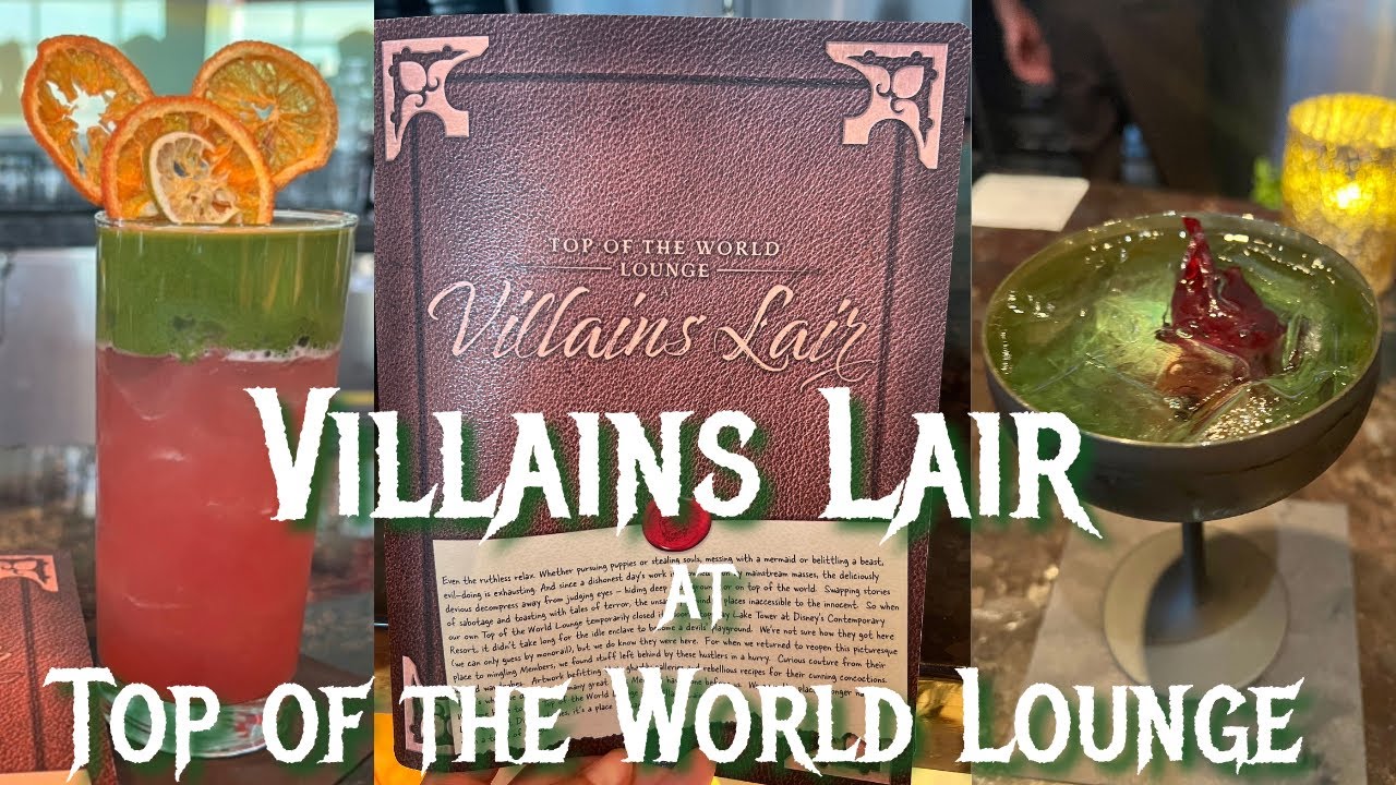 Villains Lair at Top of the World Lounge | ALL  the Cocktails | Disney's Bay Lake Tower