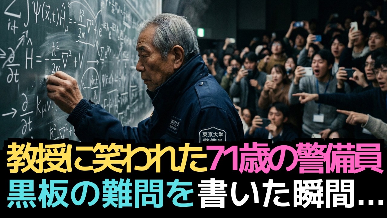 有名教授に笑われた七十一歳の警備員。深夜の大学で黒板の難問を見た彼が、次の瞬間……
