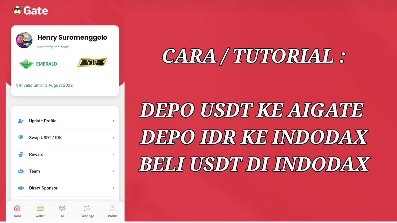 Cara Deposit USDT Ke AiGATE dan INDODAX | Robot Trading Crypto Terbaik di Binance & Indodax