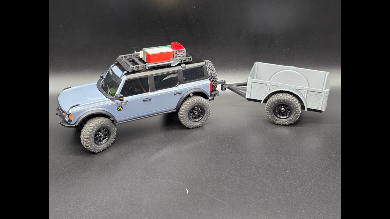 Assembly for Sleek RC Hitch and Trailer for Axial SCX30