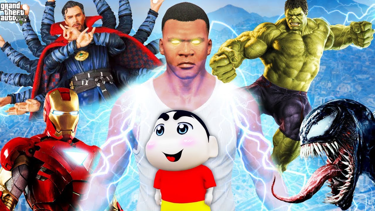 GTA 5 Bangla - Franklin Become Avengers | Shin-chan and Pinchan - GTA V