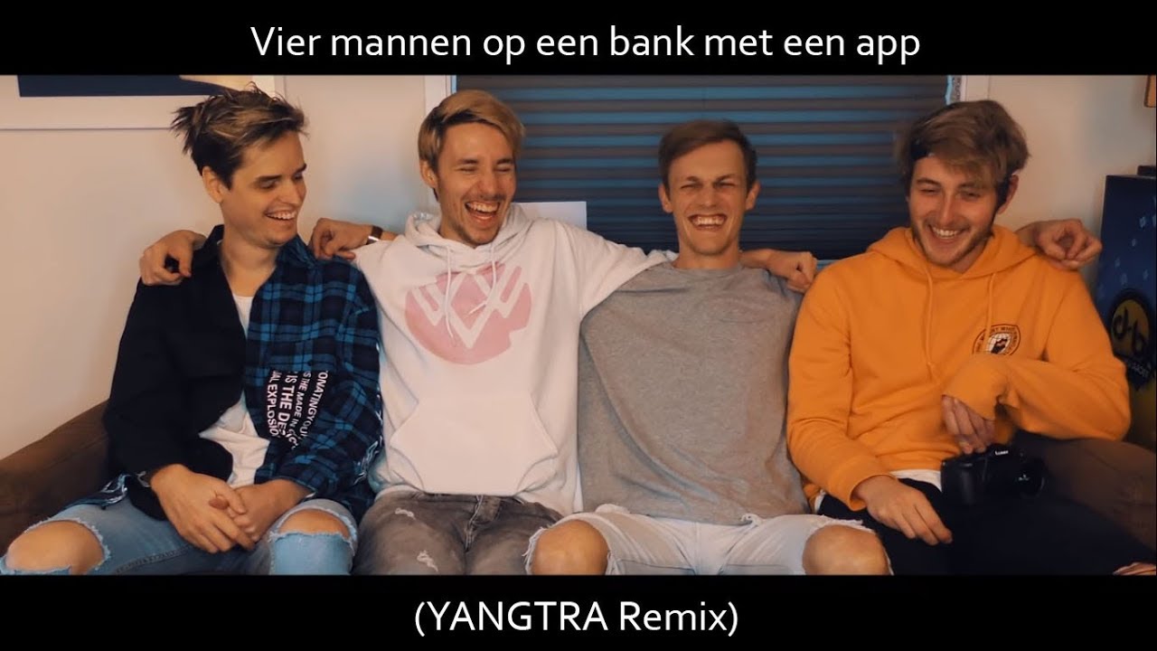 Vier mannen op een bank - 