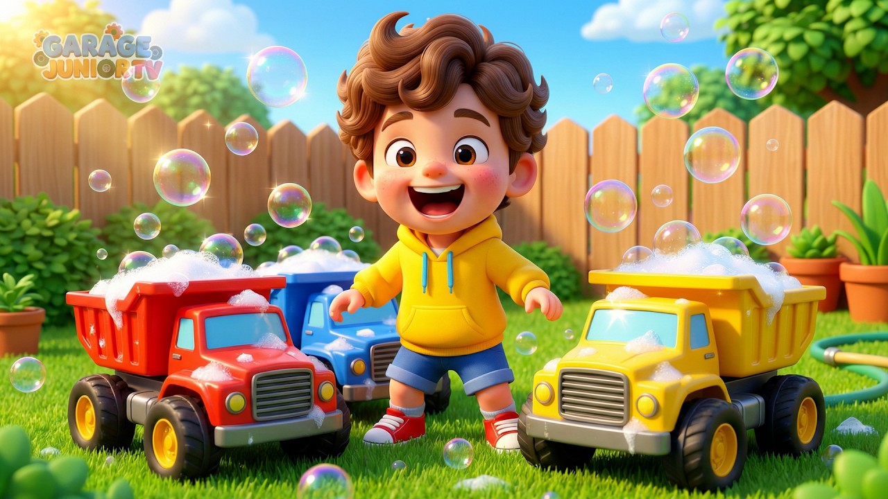 Little Danny Had a Car - EIEIO 🎵 | Colorful Dump Trucks & Car Wash | Nursery Rhymes & Kids Songs