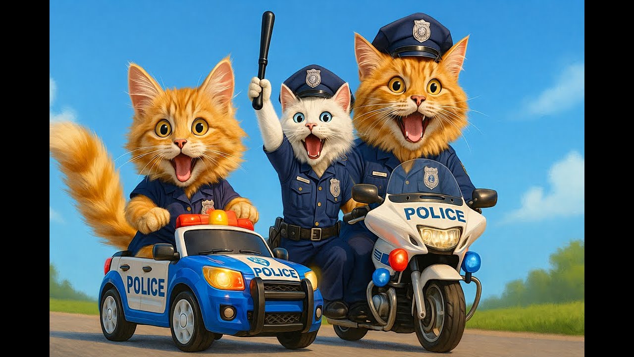 AI Cat Police Chase! 🚔 Saving The Golden Chicken Statue 🐔✨
