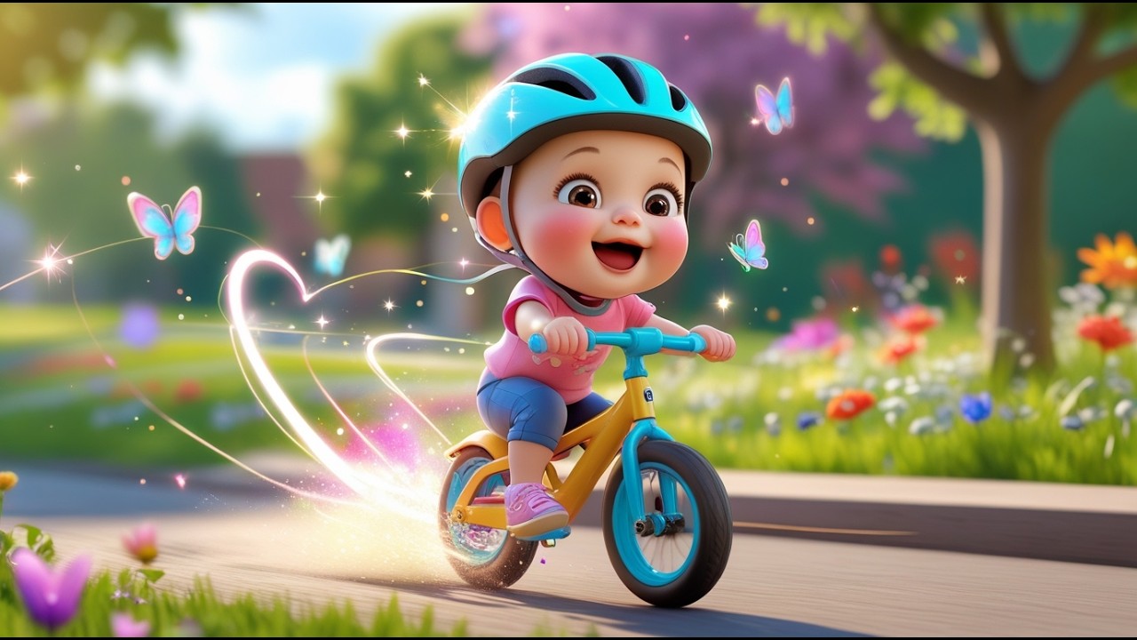 Baby’s Bicycle Riding Day 🚲🌞 | Outdoor Fun for Kids | Learn Safety & Colors