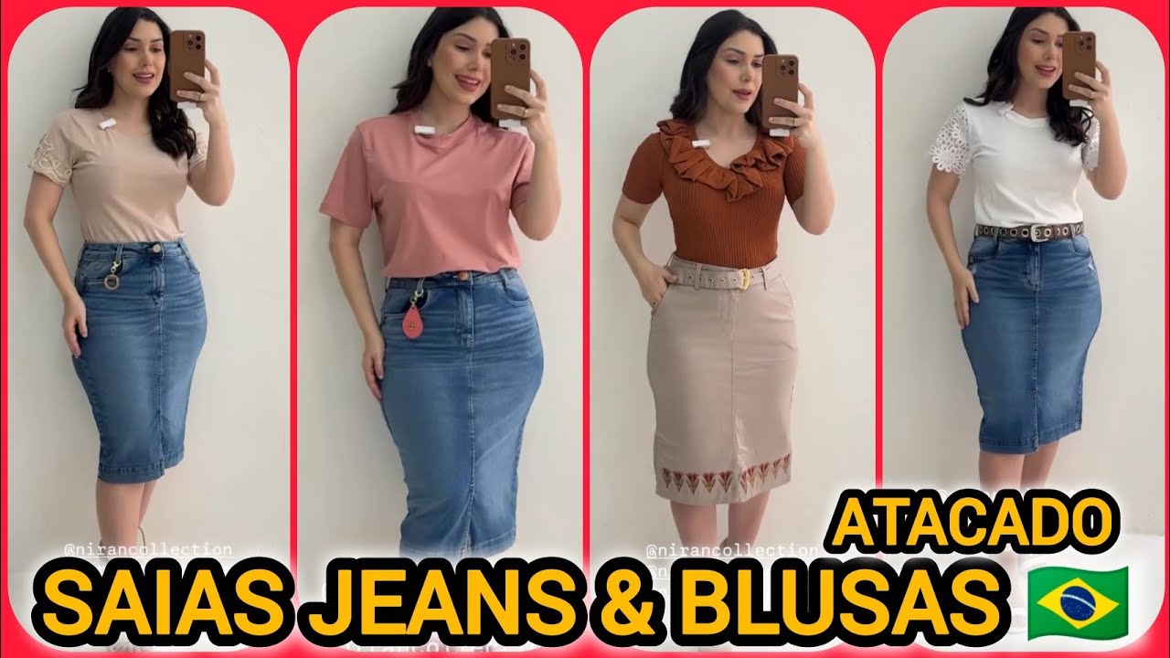 SAIAS JEANS & BLUSAS 🇧🇷 PROVADOR FASHION COM RAVANE NAYARA 🌹 ✅ #vestidos #moda #modamodesta 