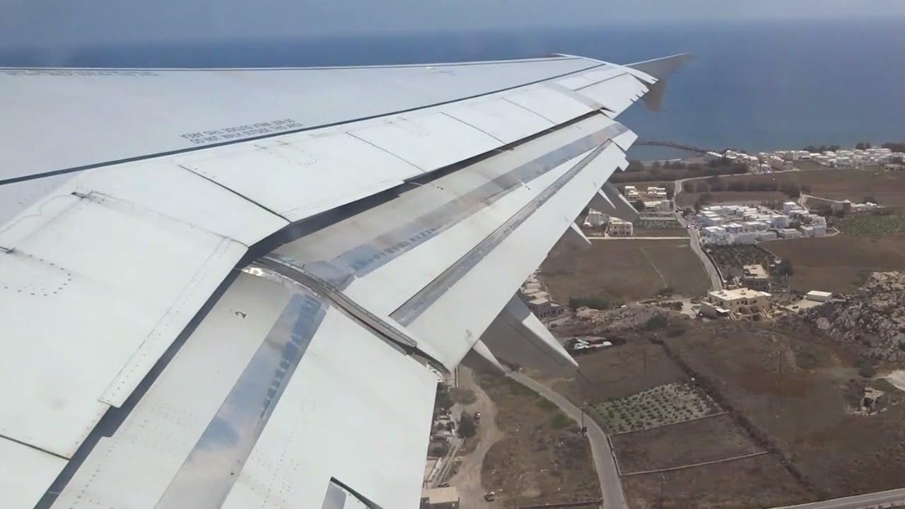 Aegean A321 - Bright Sunny Day Takeoff in Santorini
