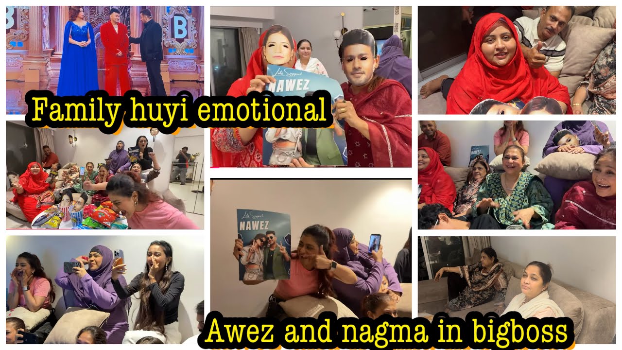 Awez and nagma in bigboss🏠family ka reaction sab huye emotional 🥹#bigboss #nawez 