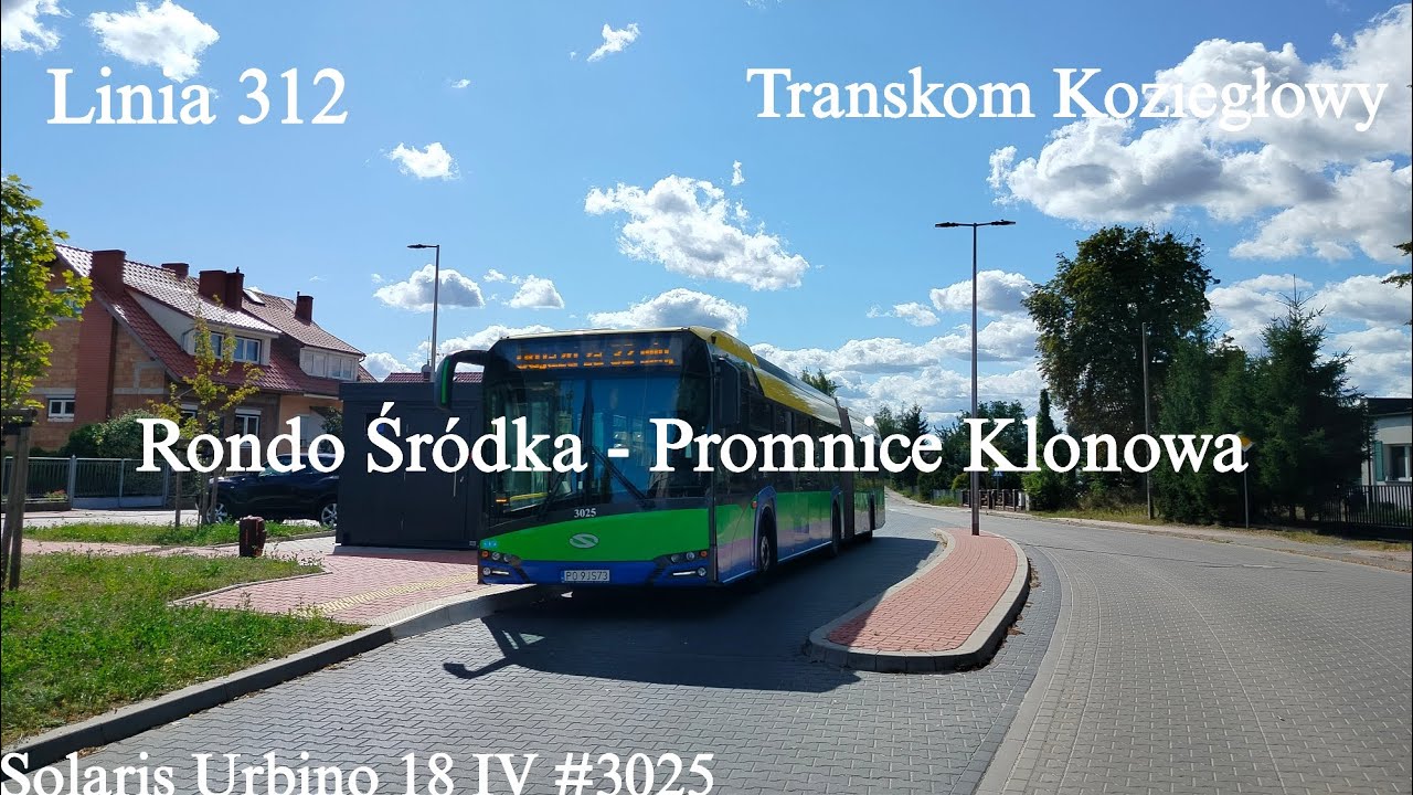 Poznań Linia 312 Rondo Śródka - Promnice Klonowa Solaris Urbino 18 IV #3025