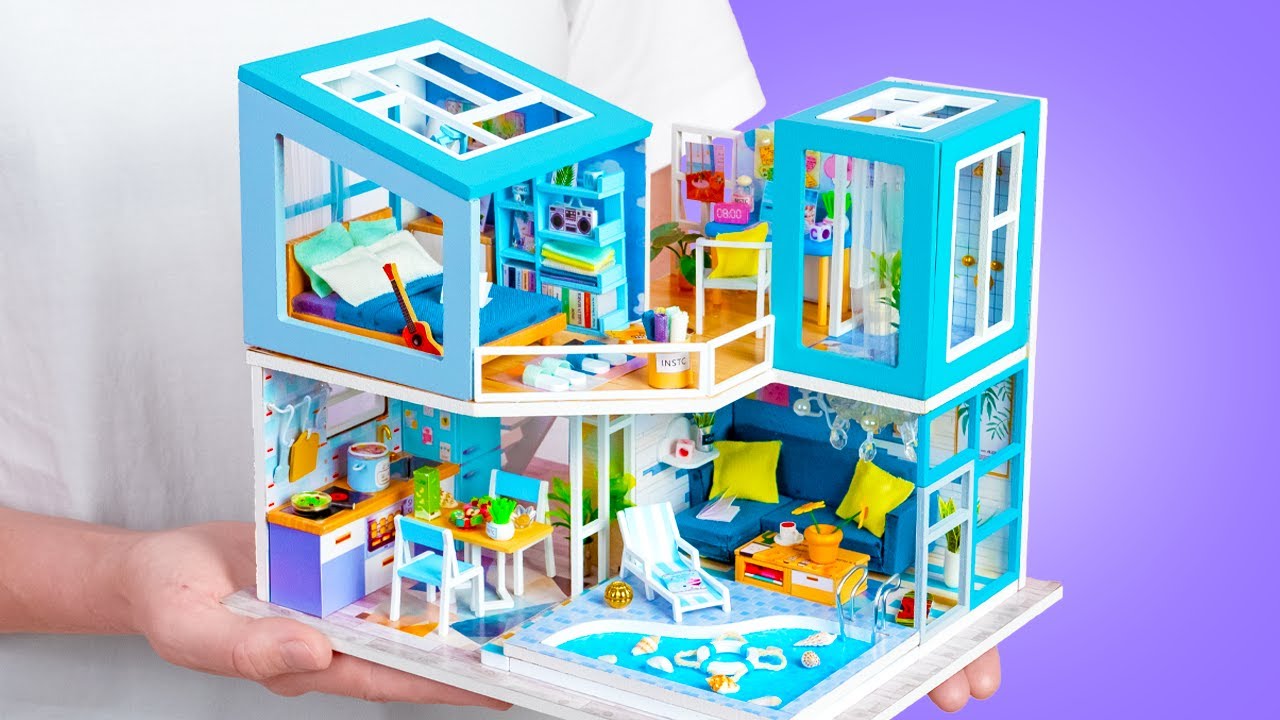 Building Miniature Villa With Swimming Pool & Skylight 🌠🌟