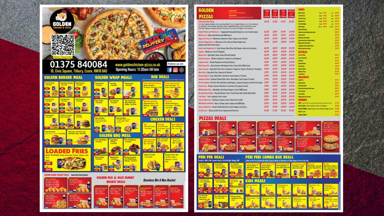 A4 Menu Design For Restaurats || Menu Board Display || Animated Video Tv Screen Menu
