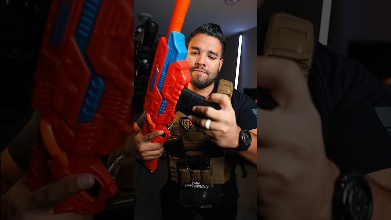 Может ли пистолет NERF стрелять настоящими пулями? #NERF #guns