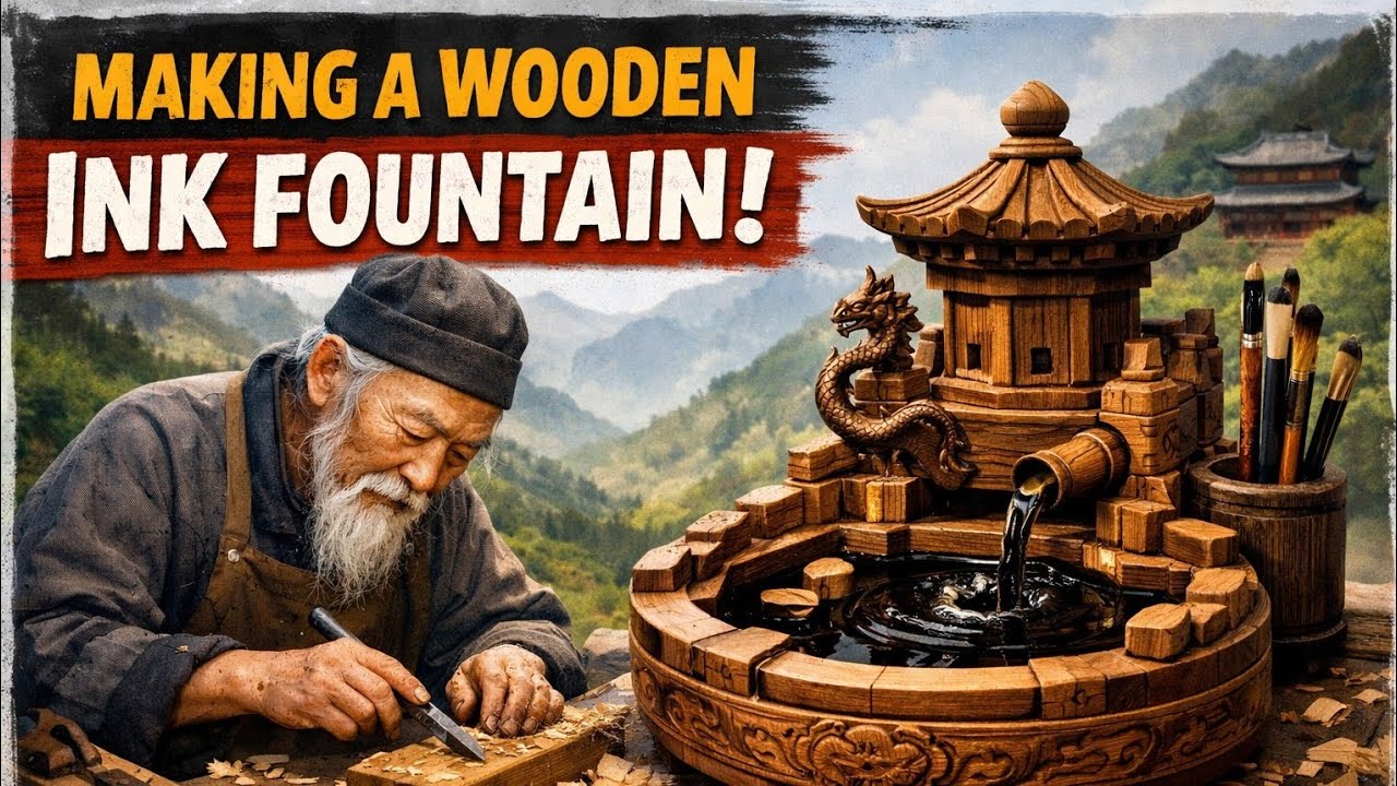 Lost Art Returns: Handmade Wooden Ink Fountain in a Mountain Village 